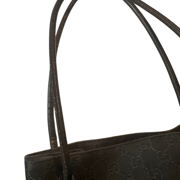 Gucci Dark chocolate brown Denim Monogram Shoulder Bag - Picture 7 of 12